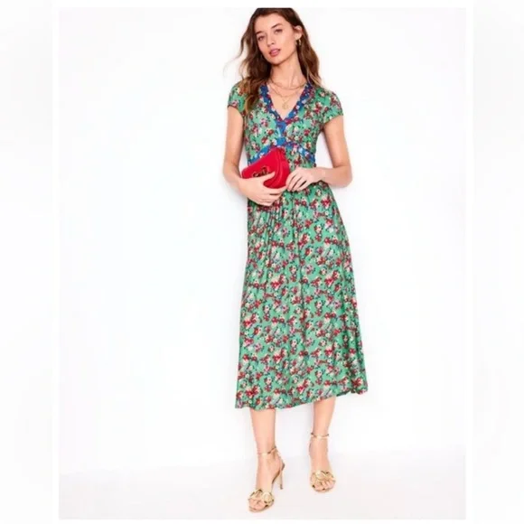 Boden Bias-Cut Jersey Midi Dress 6R NWT - Picture 2 of 13